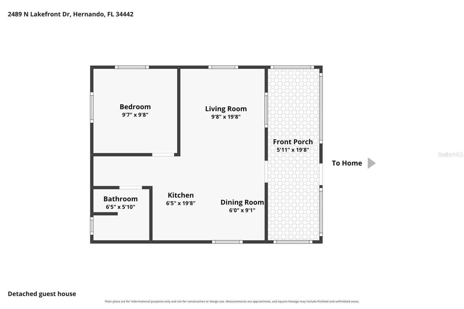 Guest Cabin Floor Plan - same for all eight units - 2489 N LAKEFRONT DR, HERNANDO