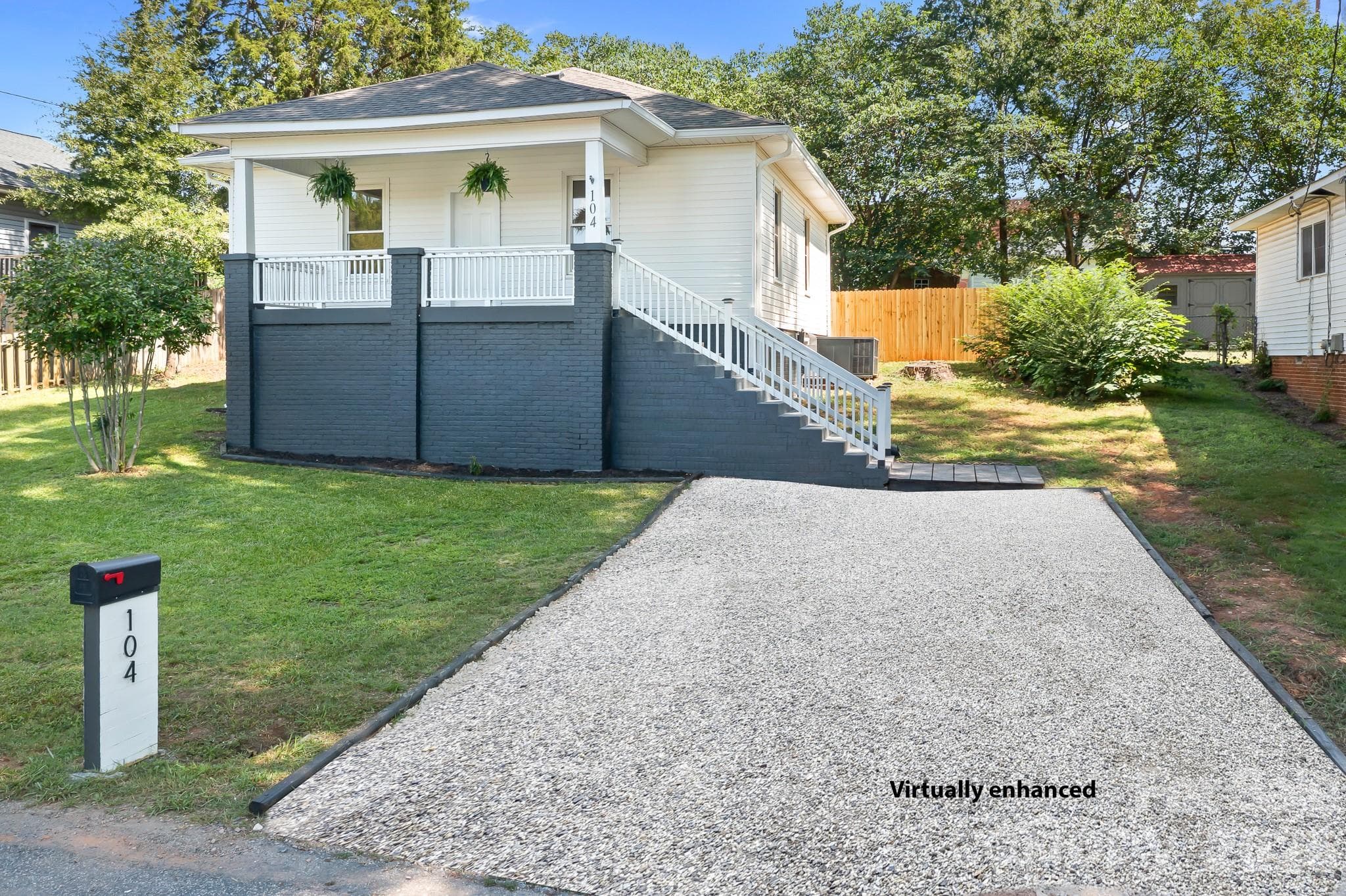 Virtually enhanced driveway - 104 1st Avenue, China Grove