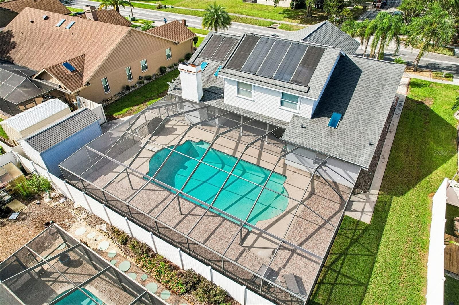 Ariel Rear view of home - 1424 DUMONT DR, VALRICO