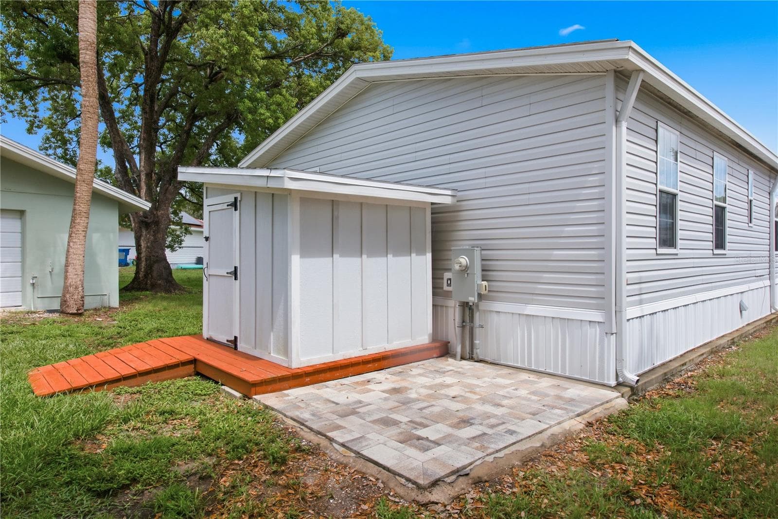 Backyard with storage shed and paver area - 980 7TH ST NW #88, LARGO