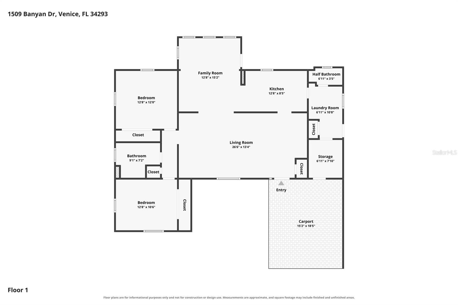 Floor Plan - 1509 BANYAN DR, VENICE