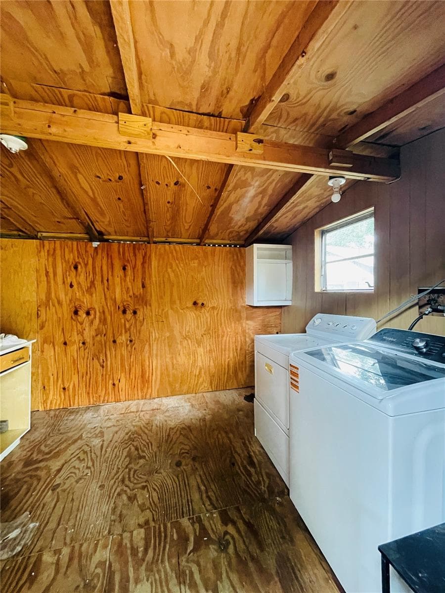 Outdoor shed with washer and dryer. - 1335 S MARTIN LUTHER KING JR AVE, CLEARWATER