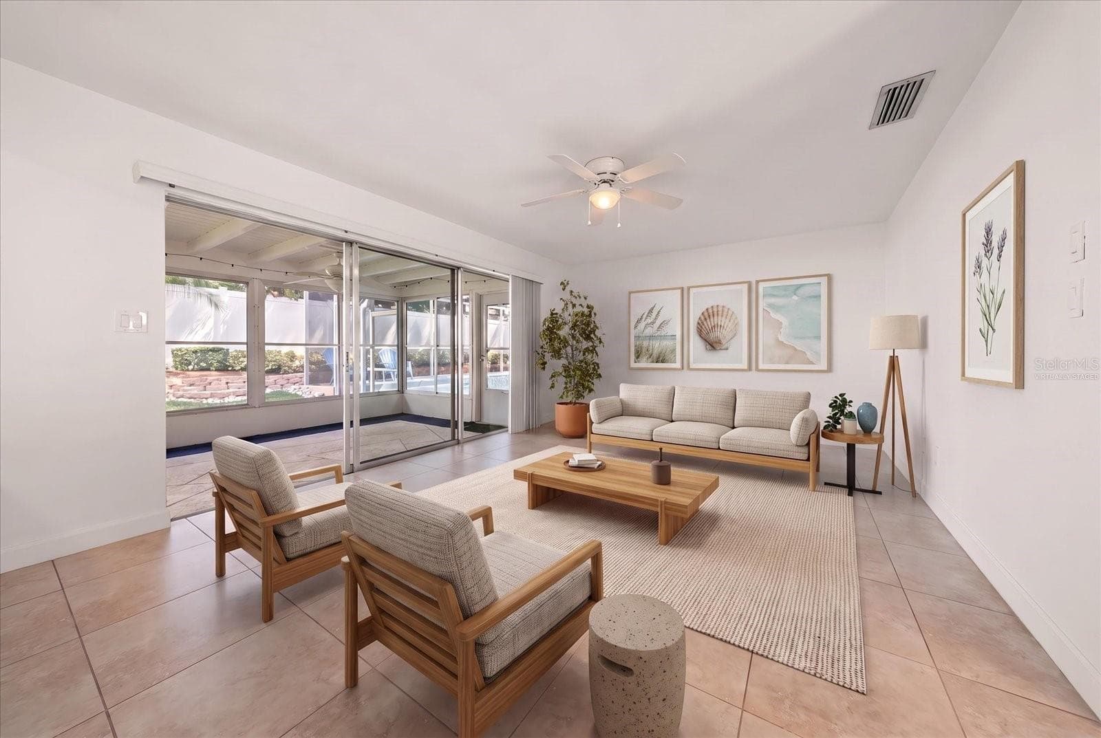 Living Room - Virtually Staged - 1972 SEVER DR, CLEARWATER