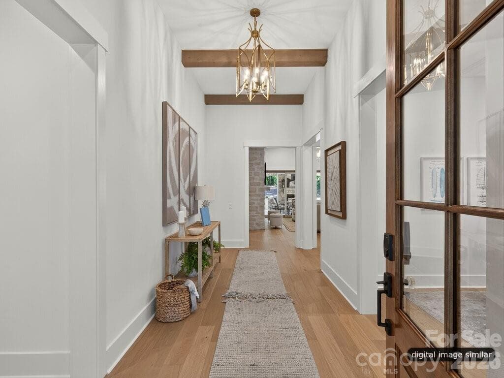 Entry Foyer Beams - 128 Willow View Loop, Davidson