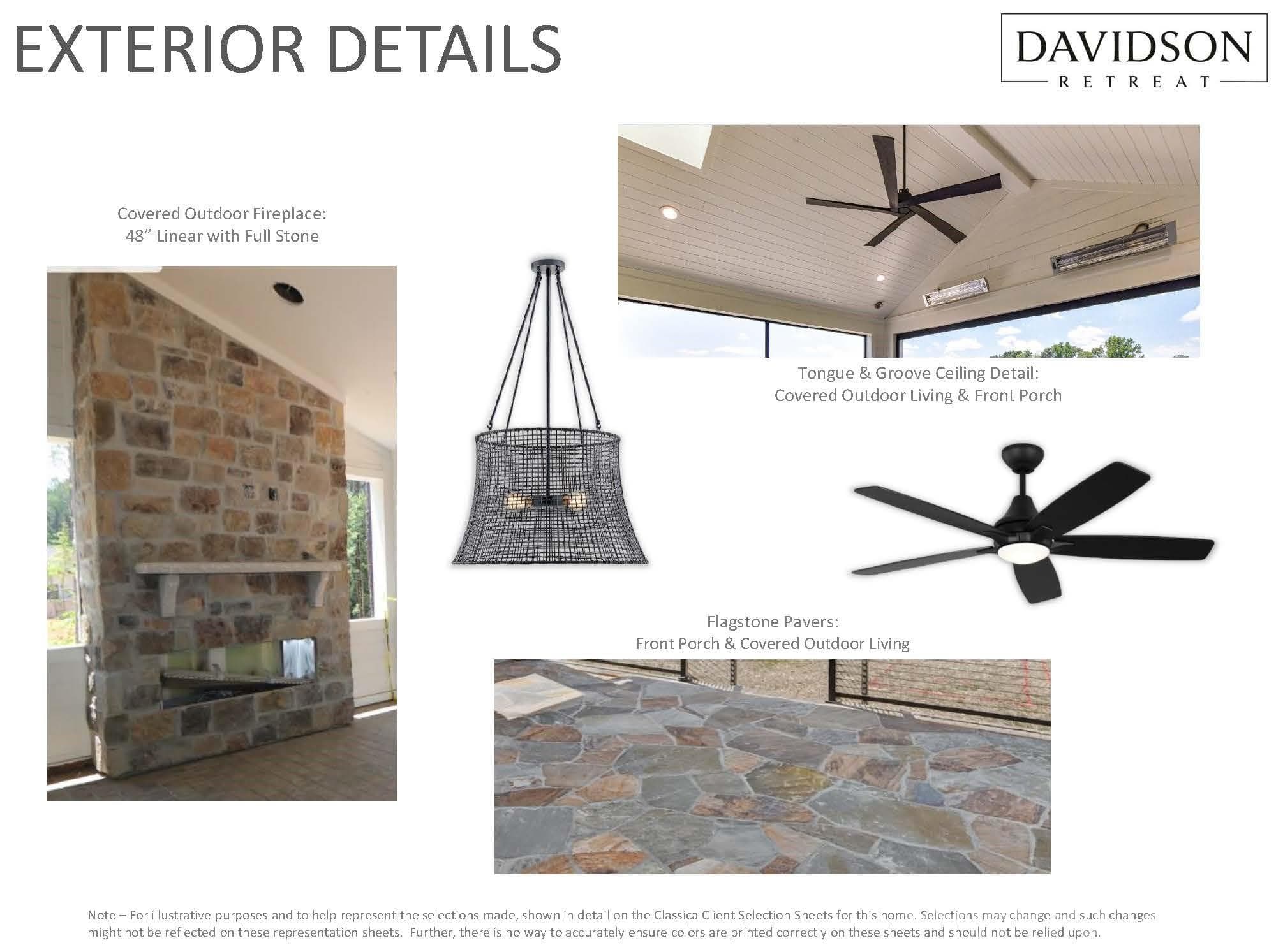 Exterior Selections for Covered Outdoor Terrace - 128 Willow View Loop, Davidson
