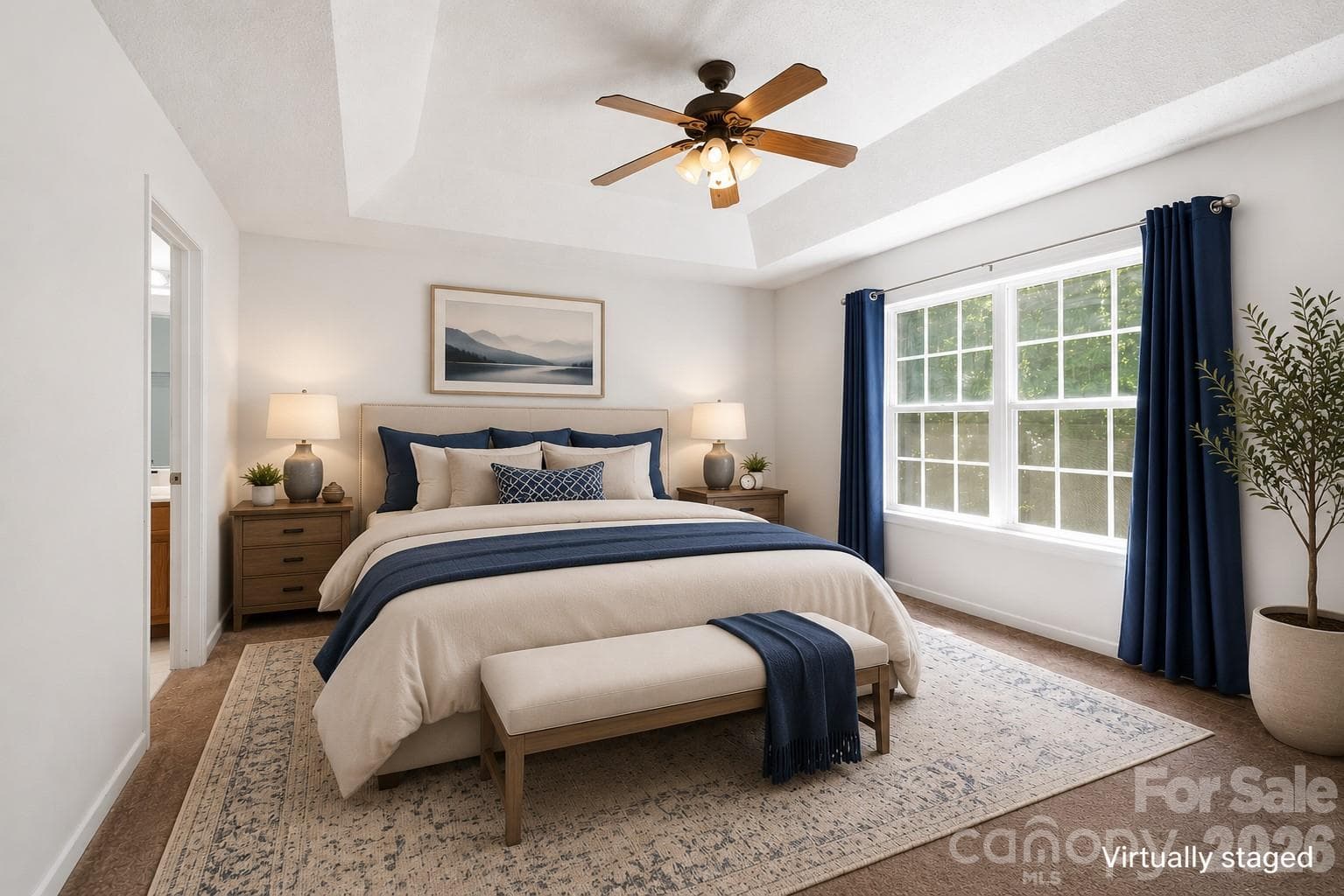 Primary bedroom - virtually staged - 62 Chickwood Trail, Weaverville