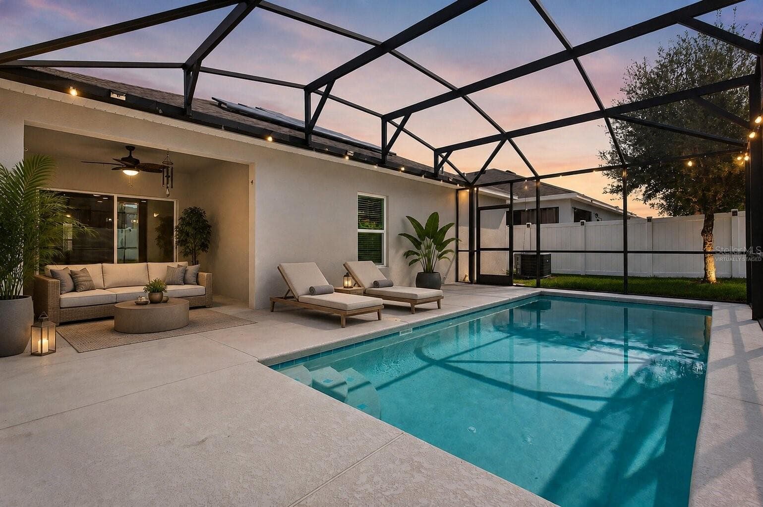 Virtually Staged Lanai and Pool - 878 BENJAMIN TRL, DAVENPORT
