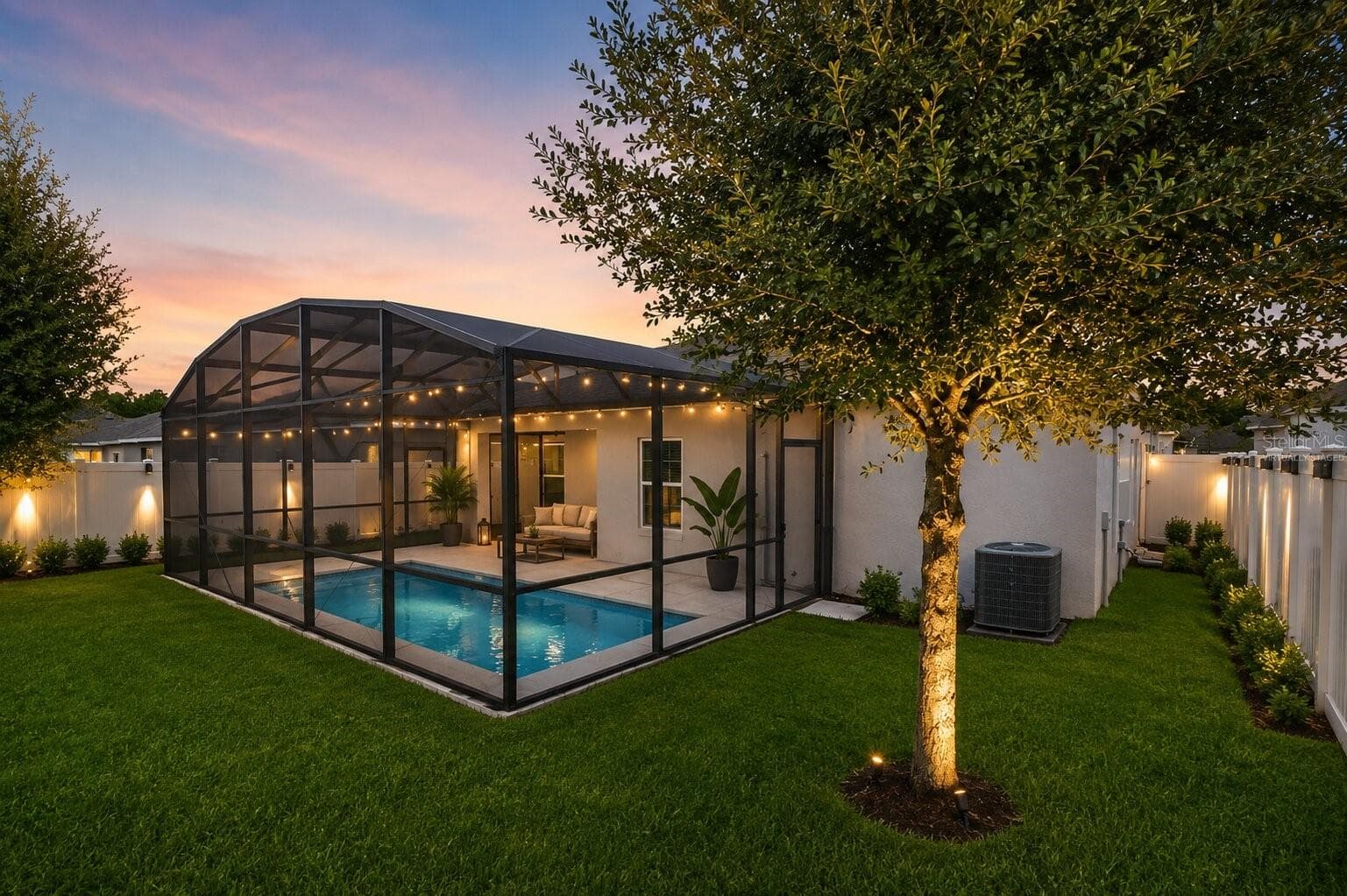 Virtually Staged Backyard and pool - 878 BENJAMIN TRL, DAVENPORT