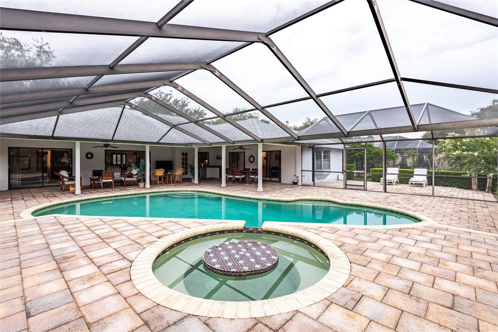 Stunning pool with jacuzzi - 16509 E COURSE DR, TAMPA