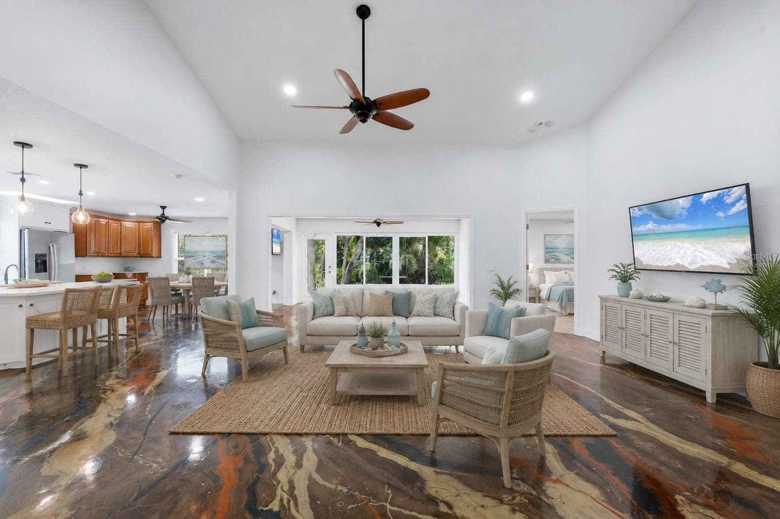 Virtually staged Living room. - 259 PARK FOREST BLVD, ENGLEWOOD