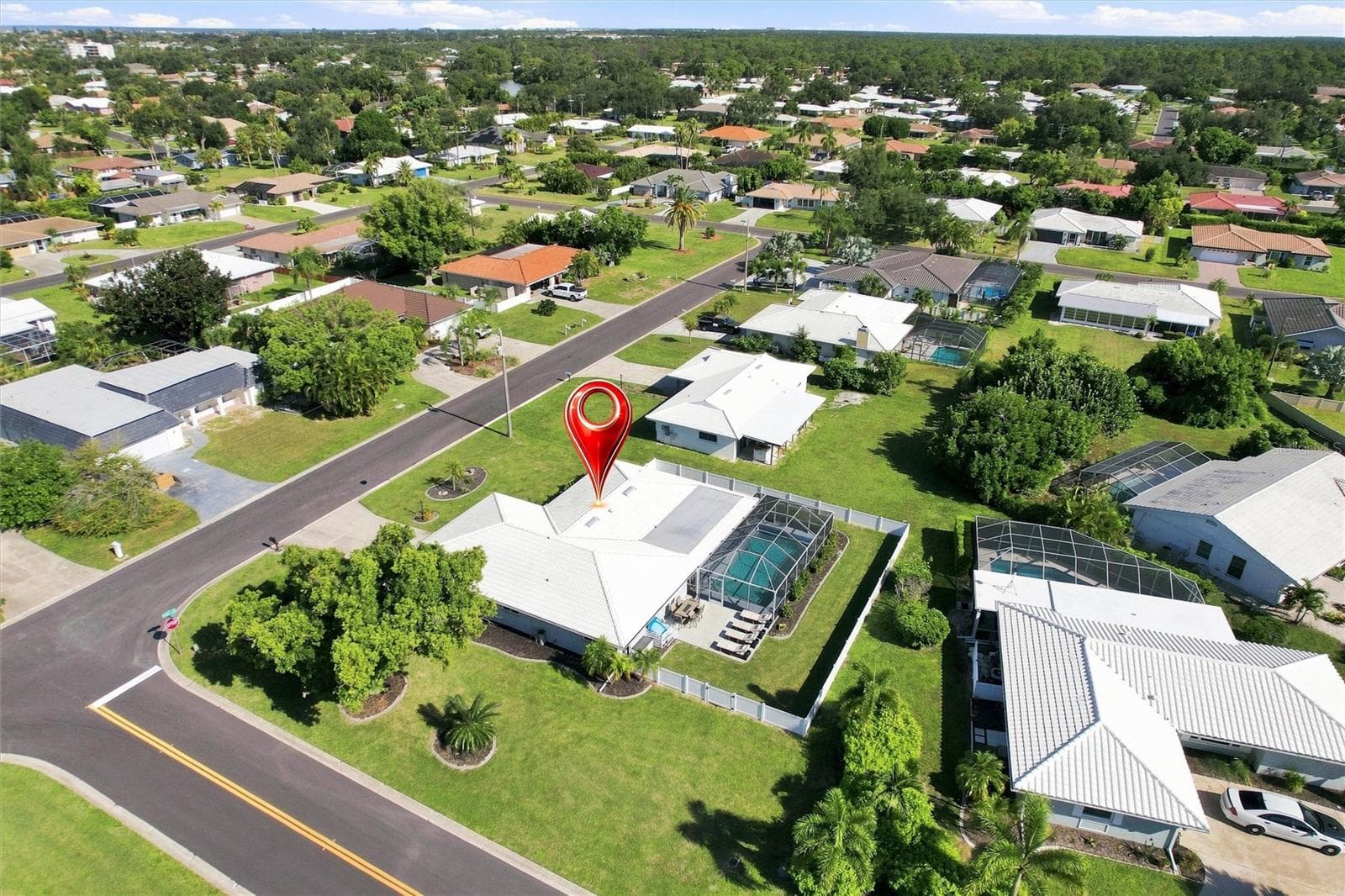 Aerial of home and neighborhood - corner lot - 302 DEGAS DR, NOKOMIS