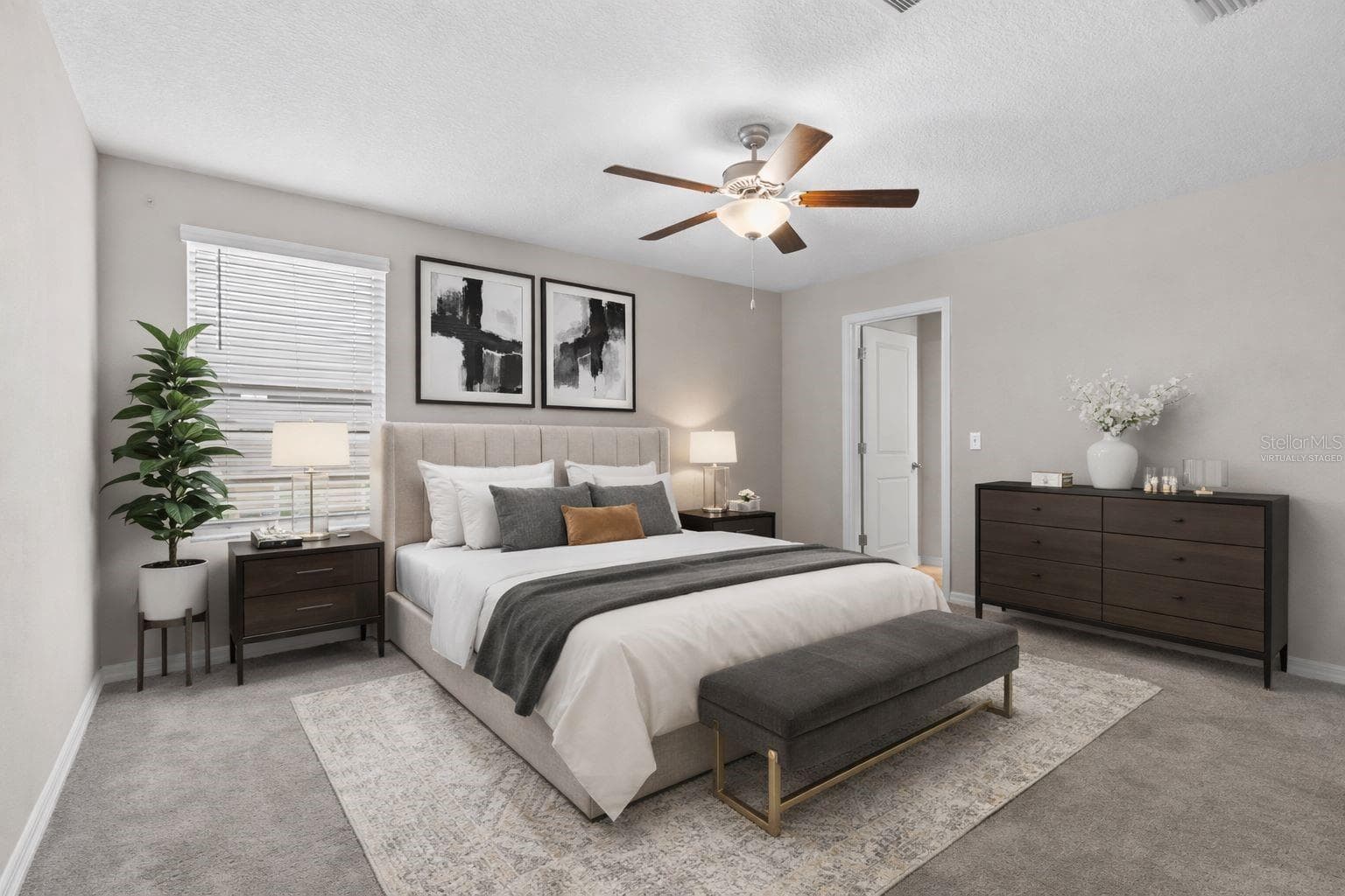 Virtually Staged Primary Bedroom - 16671 KINGMAN REEF ST, WIMAUMA