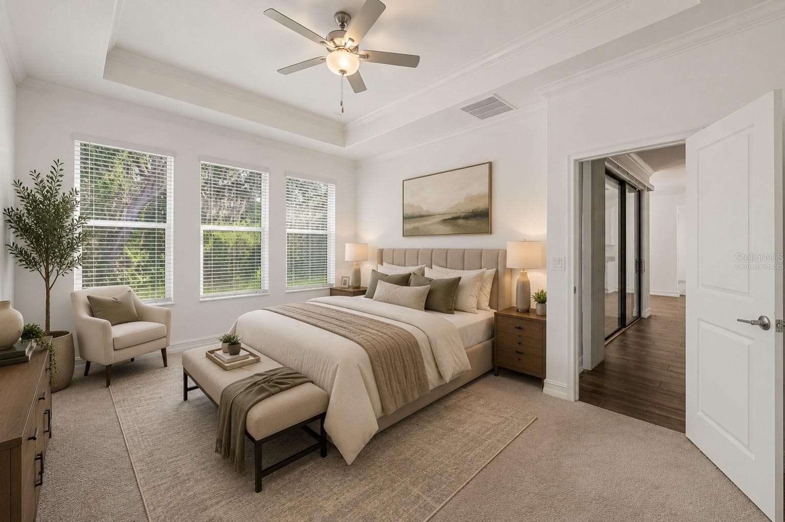 Virtually Staged Primary Bedroom - 9826 CARABINER WAY, LAND O LAKES