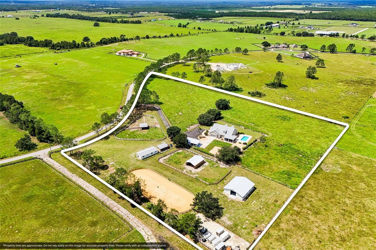 Aerial Photo with Property Lines - 2088 NW 102ND BLVD, WILDWOOD