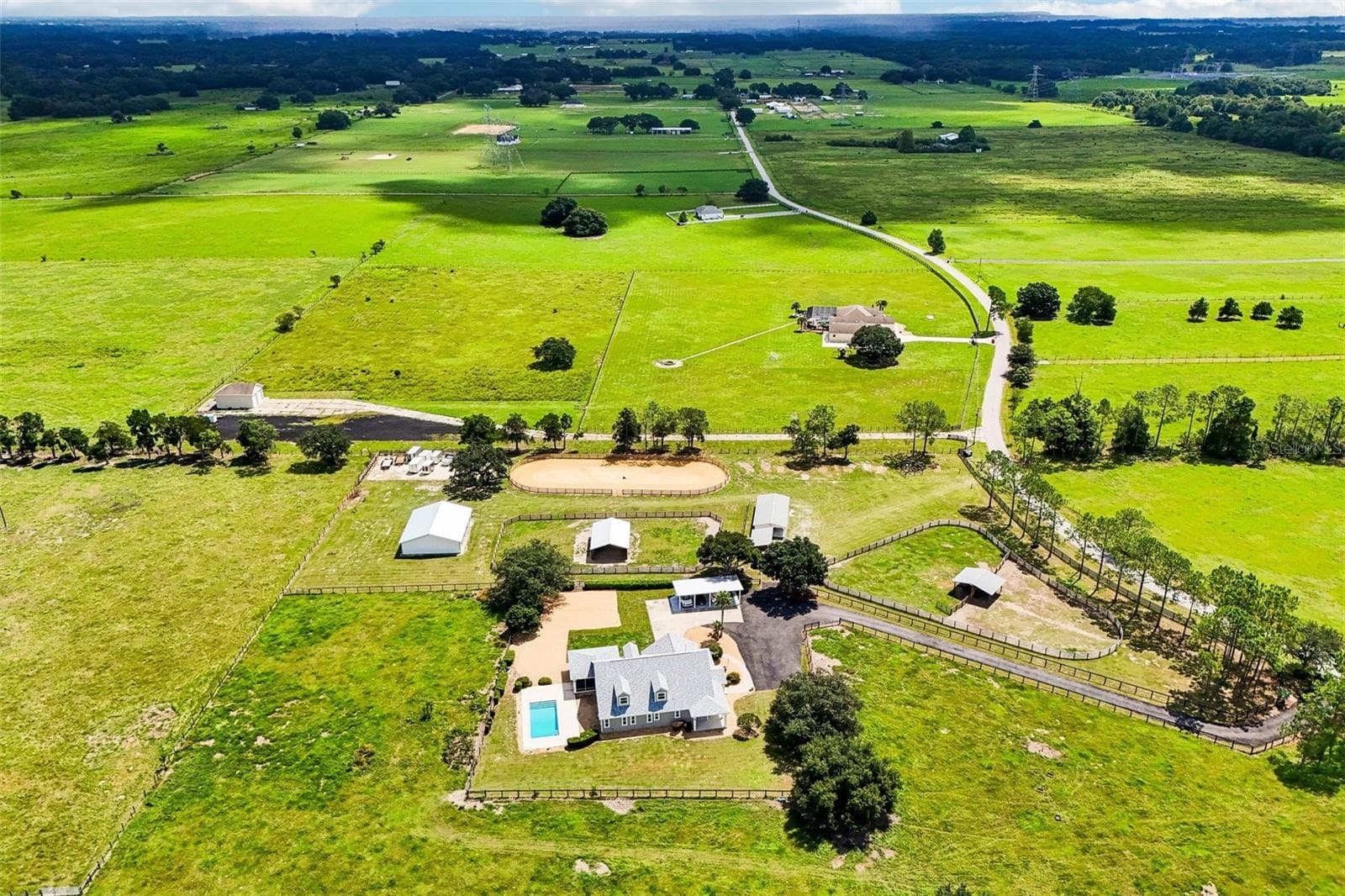 Aerial Photo of Property & Surrounding Pastures - 2088 NW 102ND BLVD, WILDWOOD