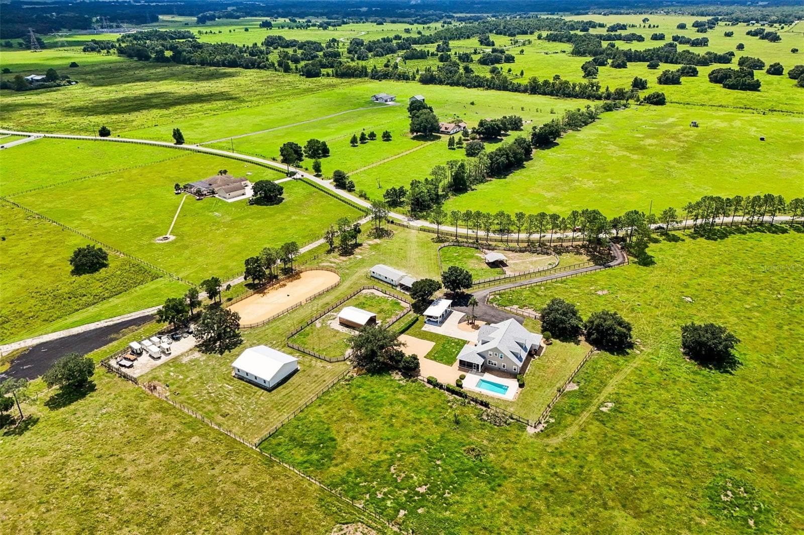 Aerial Photo of Property & Surrounding Pastures - 2088 NW 102ND BLVD, WILDWOOD