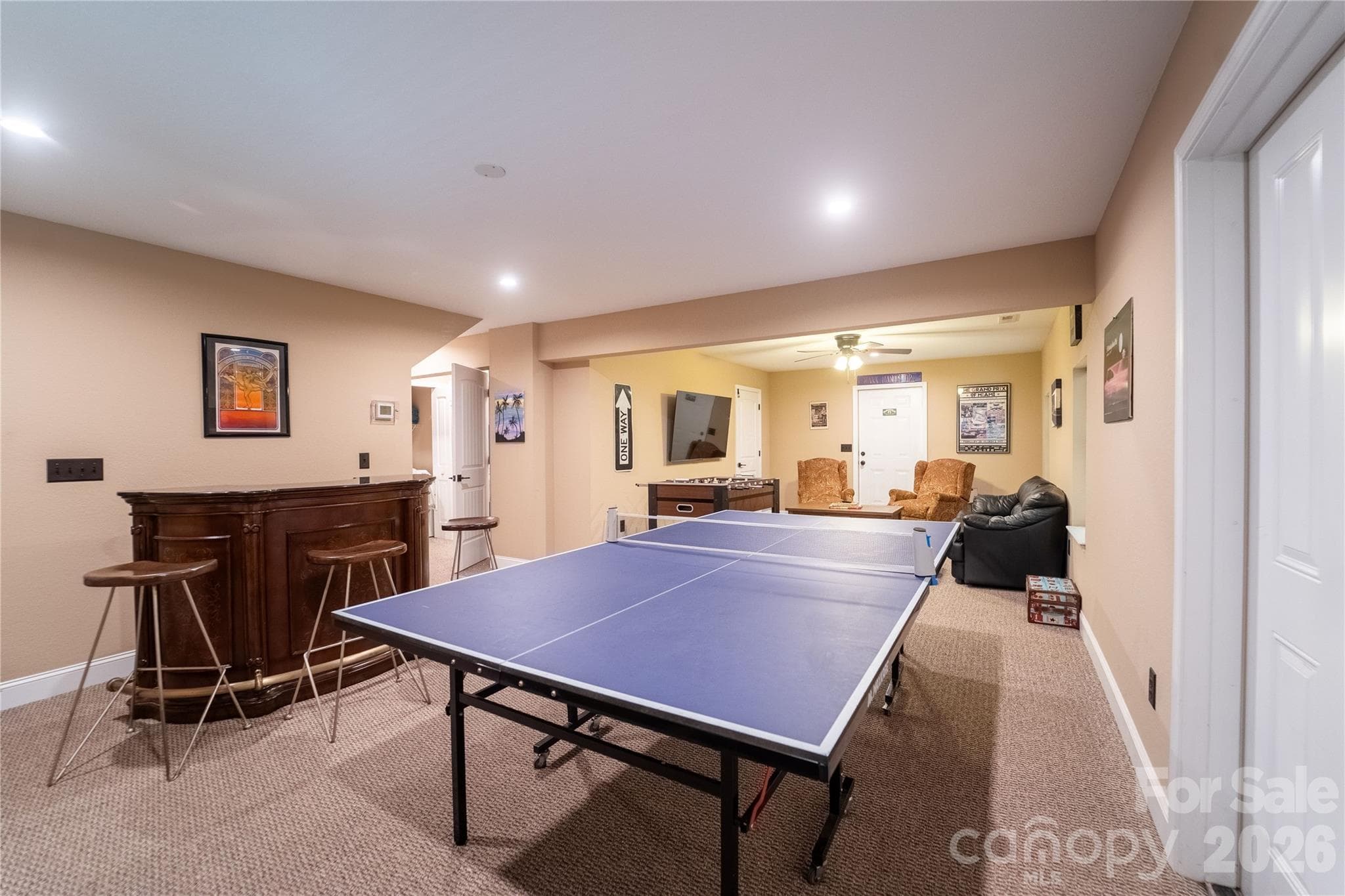 basement entertainment area - 142 W Southwood Drive, Brevard