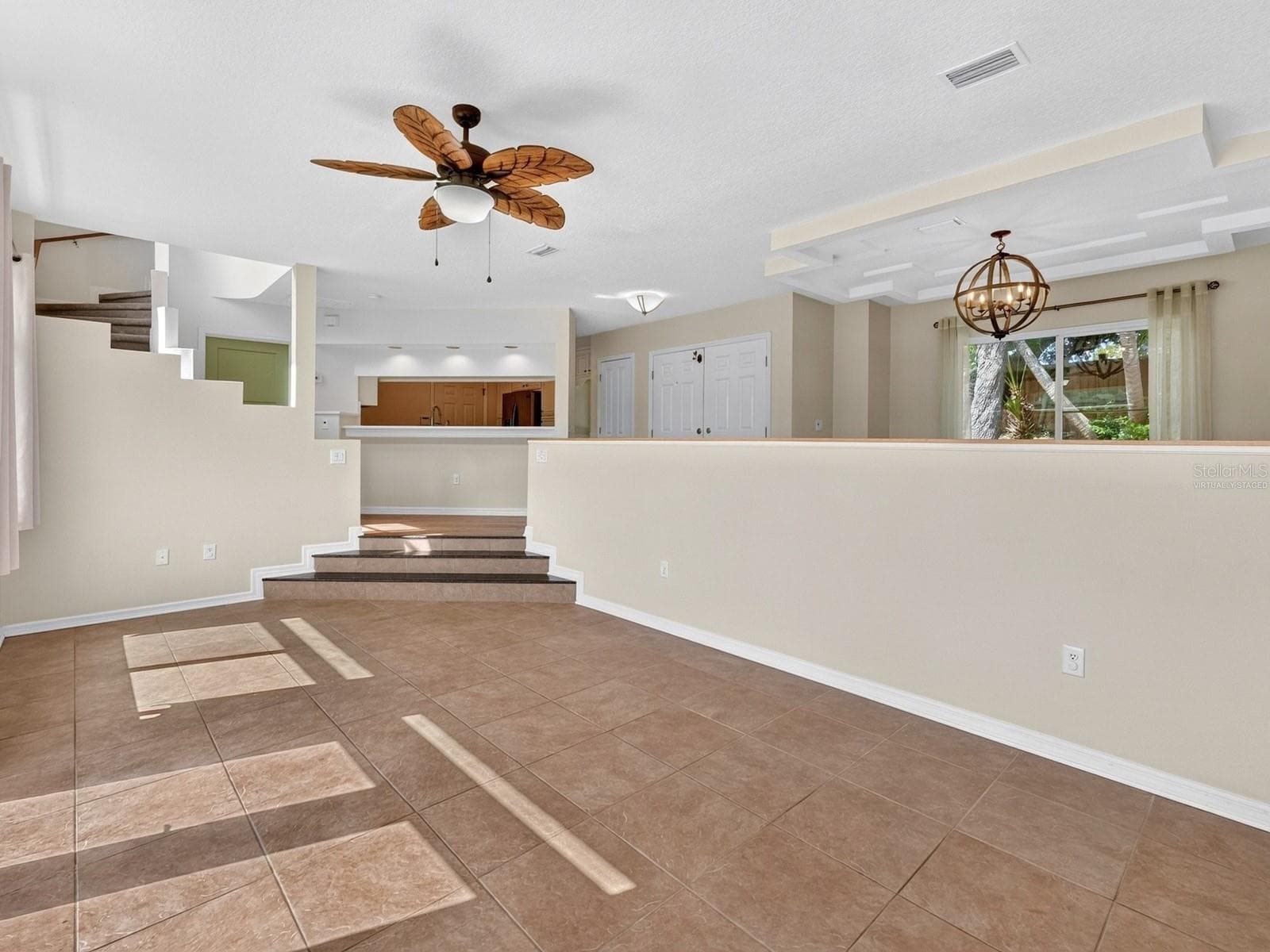 Virtually staged living room - 1625 ABRAMS RD, EUSTIS