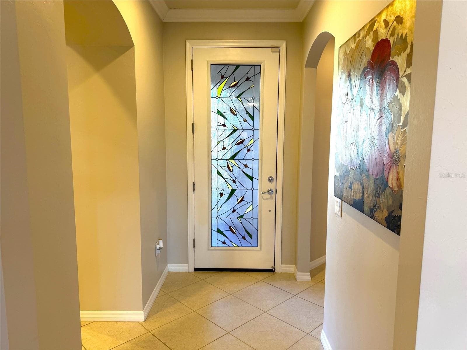 Beautiful stained glass front door - 2436 ARUGULA DR, NORTH PORT