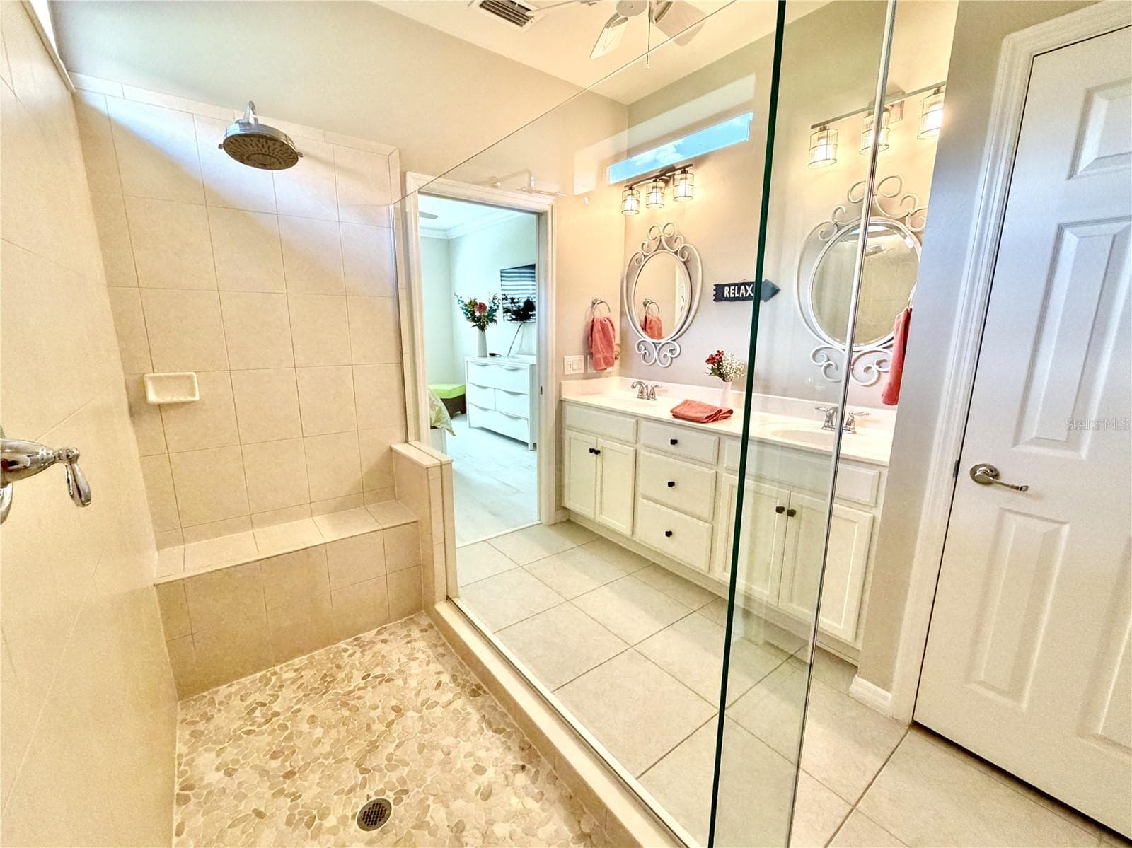 Huge walk-in shower with new floor - 2436 ARUGULA DR, NORTH PORT
