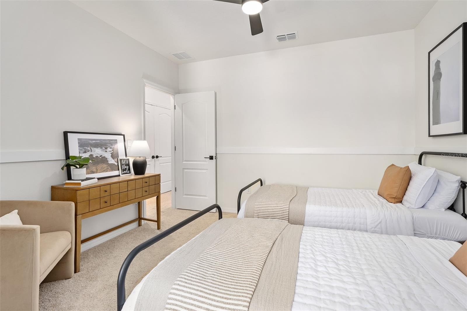 Bedroom 2, ceiling fan added - 166 REENA DR, DAYTONA BEACH