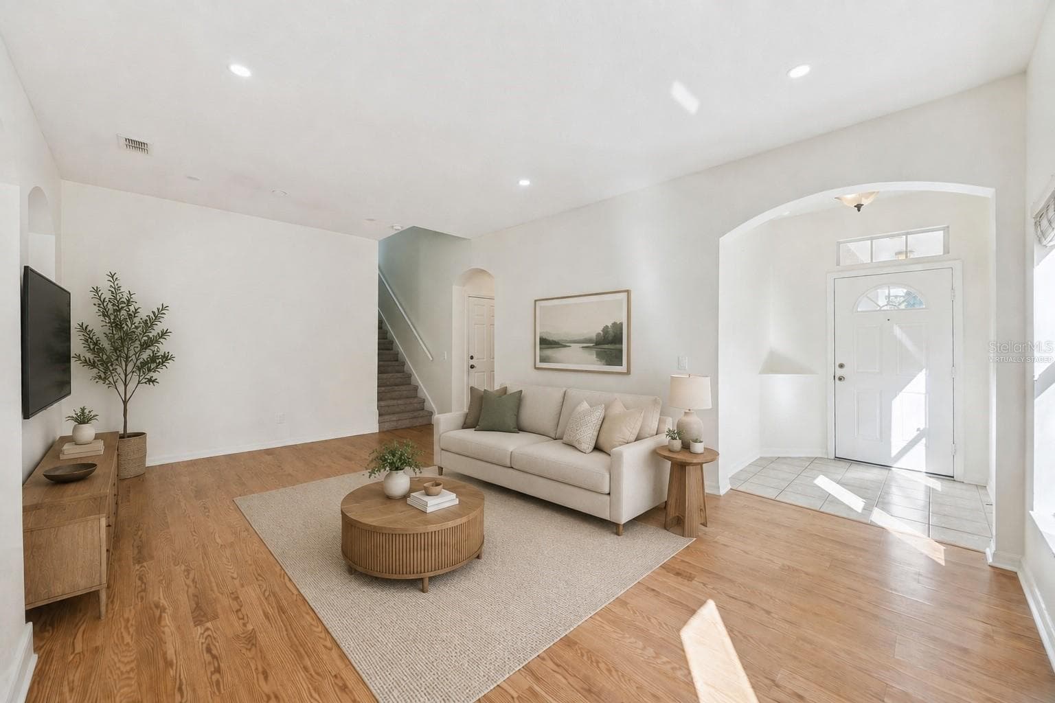 Virtually Staged - Foyer & Formal Living Room - 14720 SWEET ACACIA DR, ORLANDO