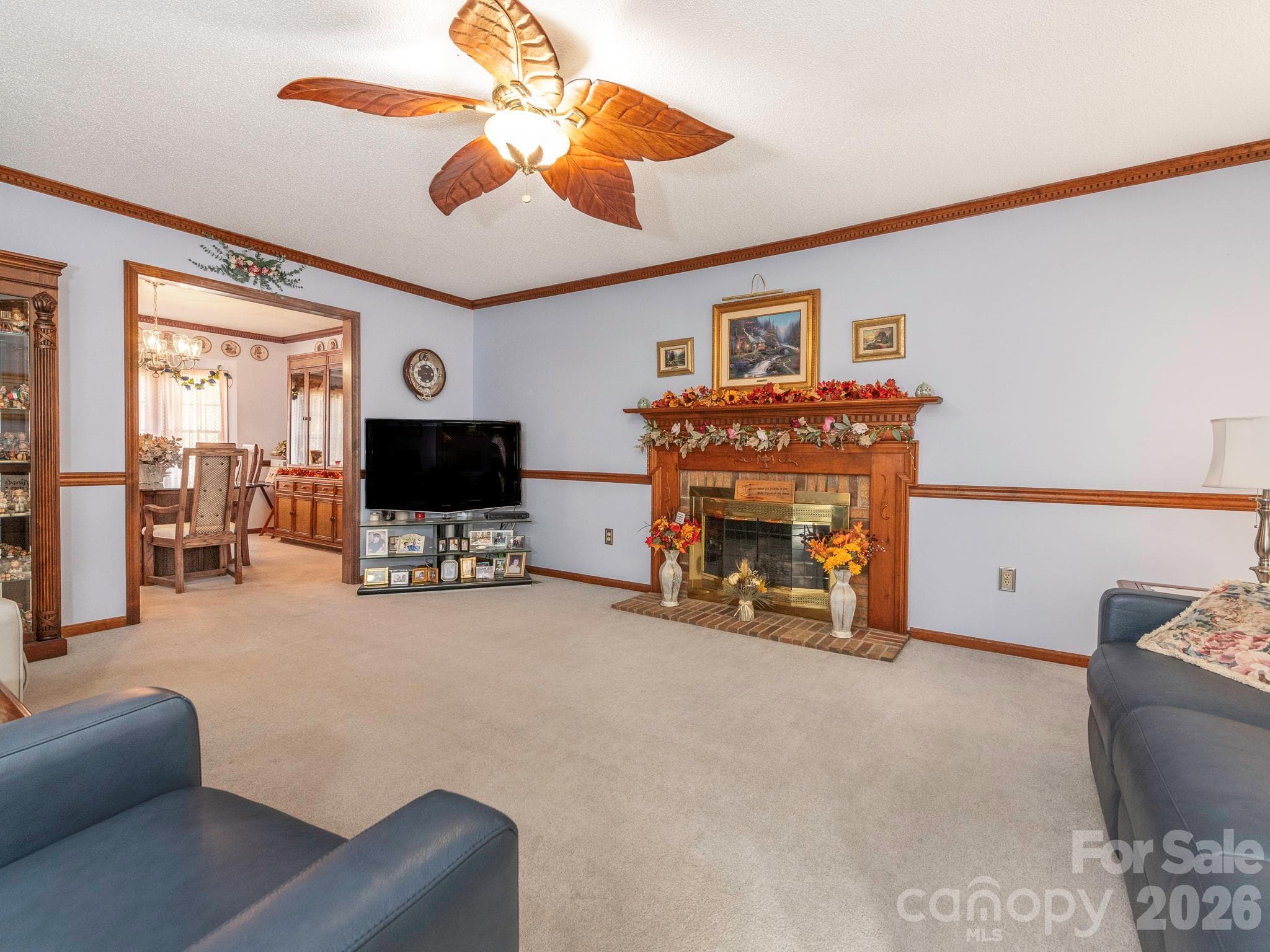 LIVING ROOM WITH FIREPLACE - 1800 Lake Lynn Road, Concord