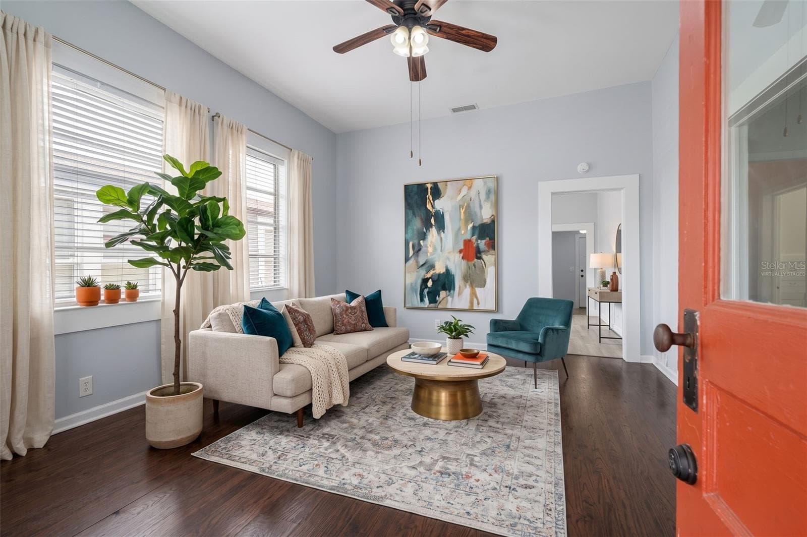 Living room - virtually staged - 1310 E 15TH AVE, TAMPA