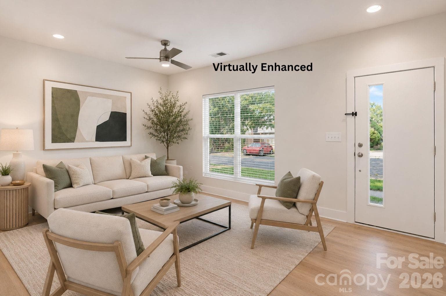 Living Room Virtually Enhanced - 1522 Wembley Drive, Charlotte