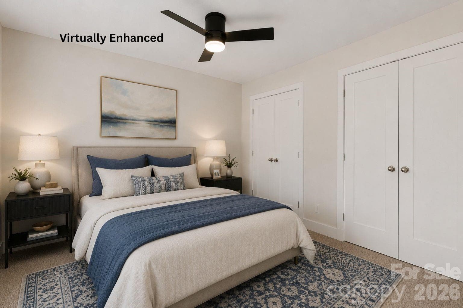 Secondary Bedroom Virtually Enhanced - 1522 Wembley Drive, Charlotte