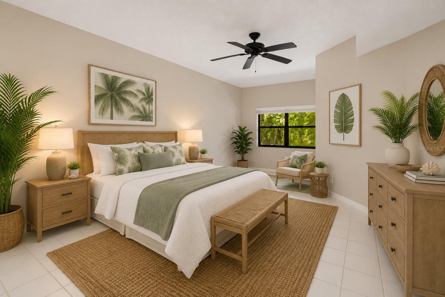 Primary Bedroom Virtual Staged - 1678 STARLING DR #102, SARASOTA