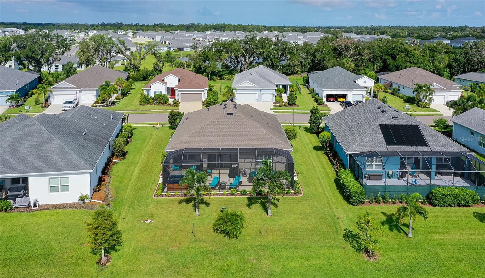 Rear aerial view - 13667 OLD CREEK CT, PARRISH