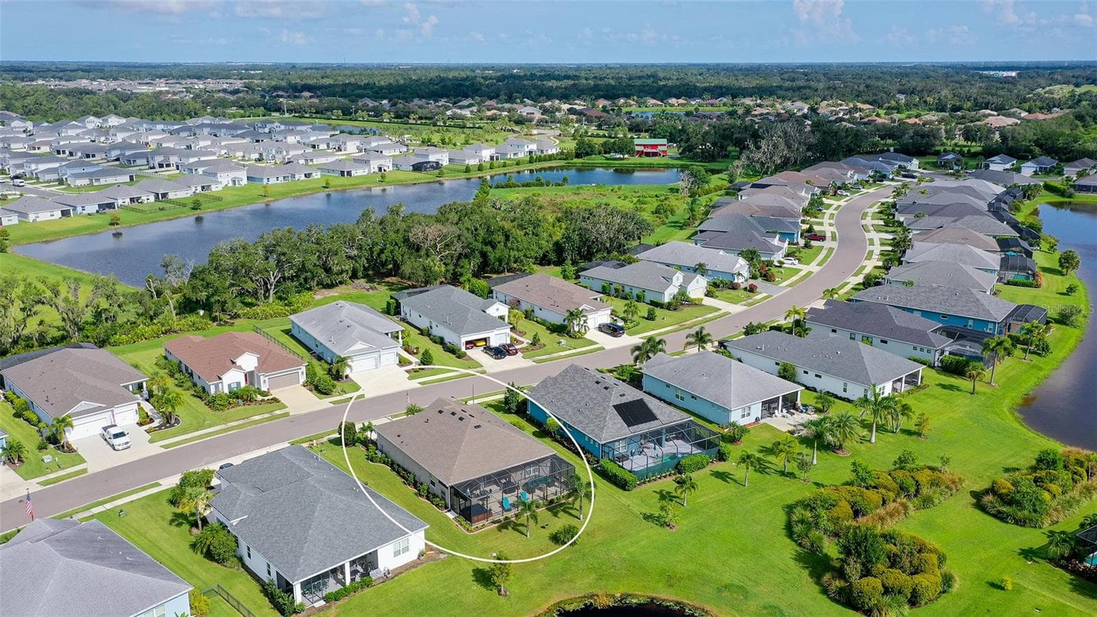 Rear aerial view - 13667 OLD CREEK CT, PARRISH