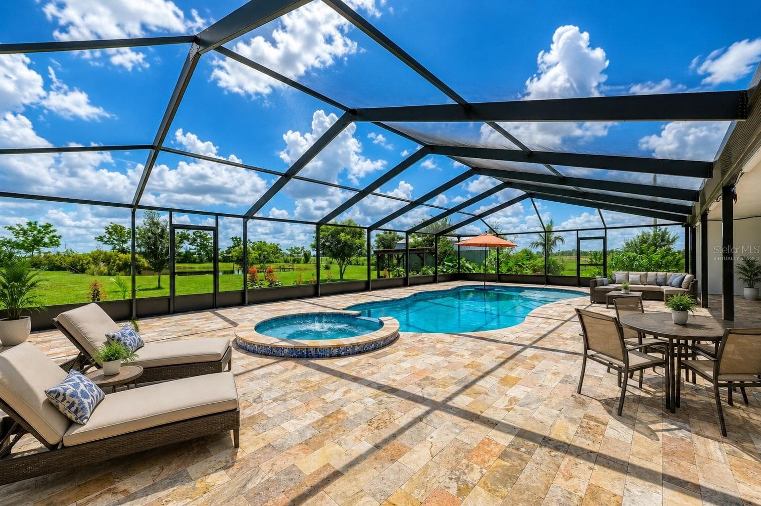 Virtually Staged Pool Area - 7635 WAUCHULA RD, MYAKKA CITY