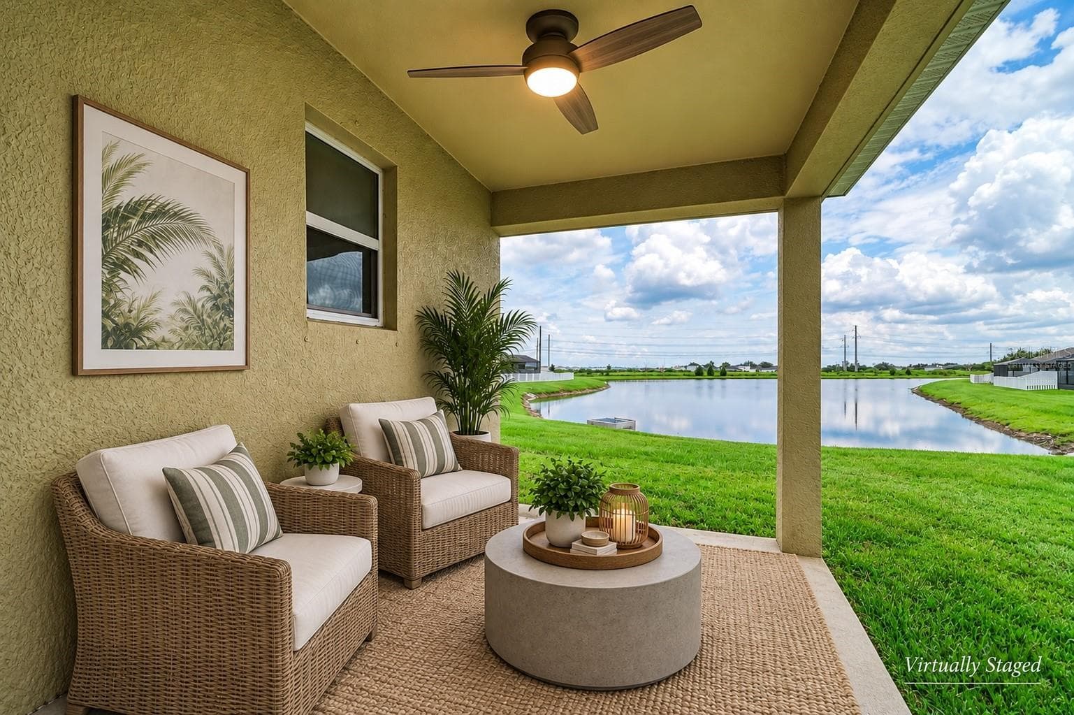virtually staged lanai - 10455 WET MARSH CV, PARRISH