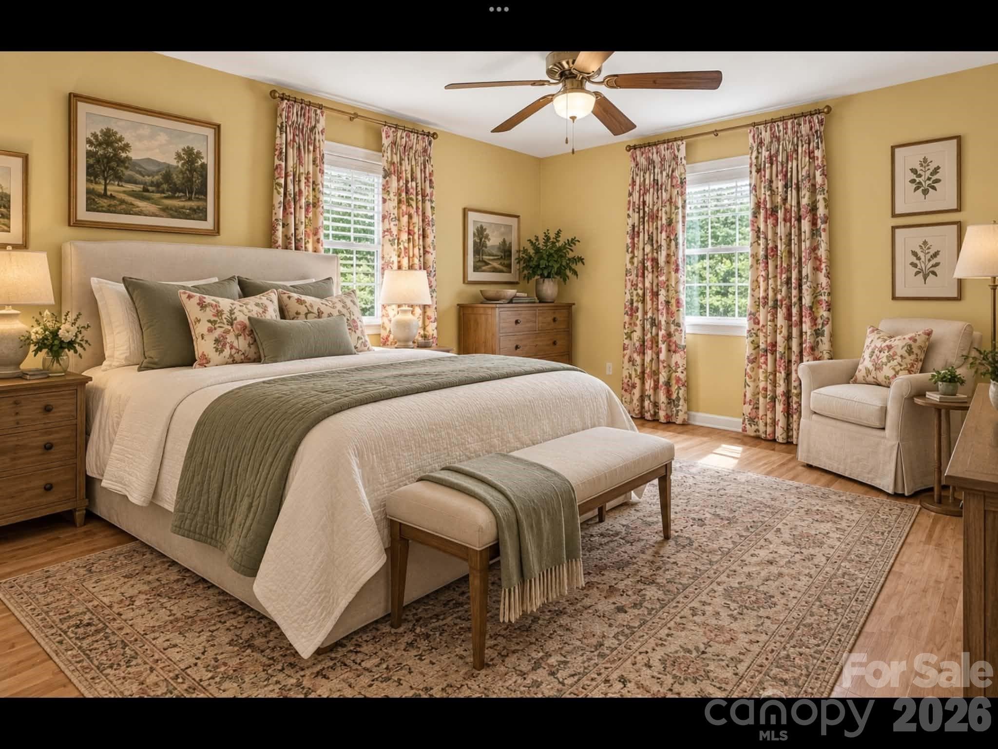 Virtual Staging - Master Bedroom - 553 Morgan Branch Road, Marshall