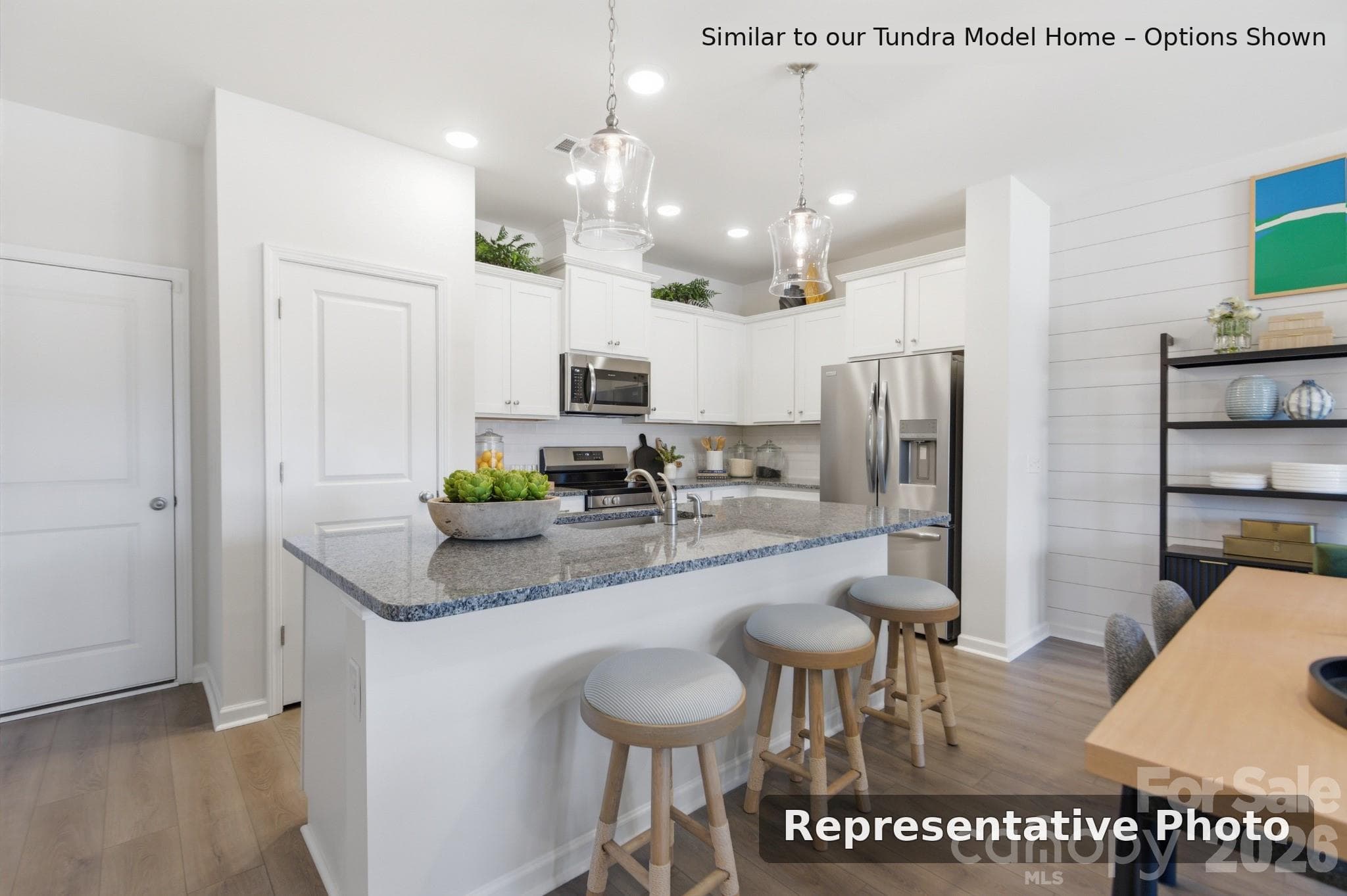 Rendering of Kitchen with Large Island - 6617 Fire Lily Lane, Charlotte