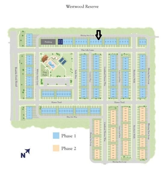 Community Map Showing where Homesite #46 is - 6617 Fire Lily Lane, Charlotte