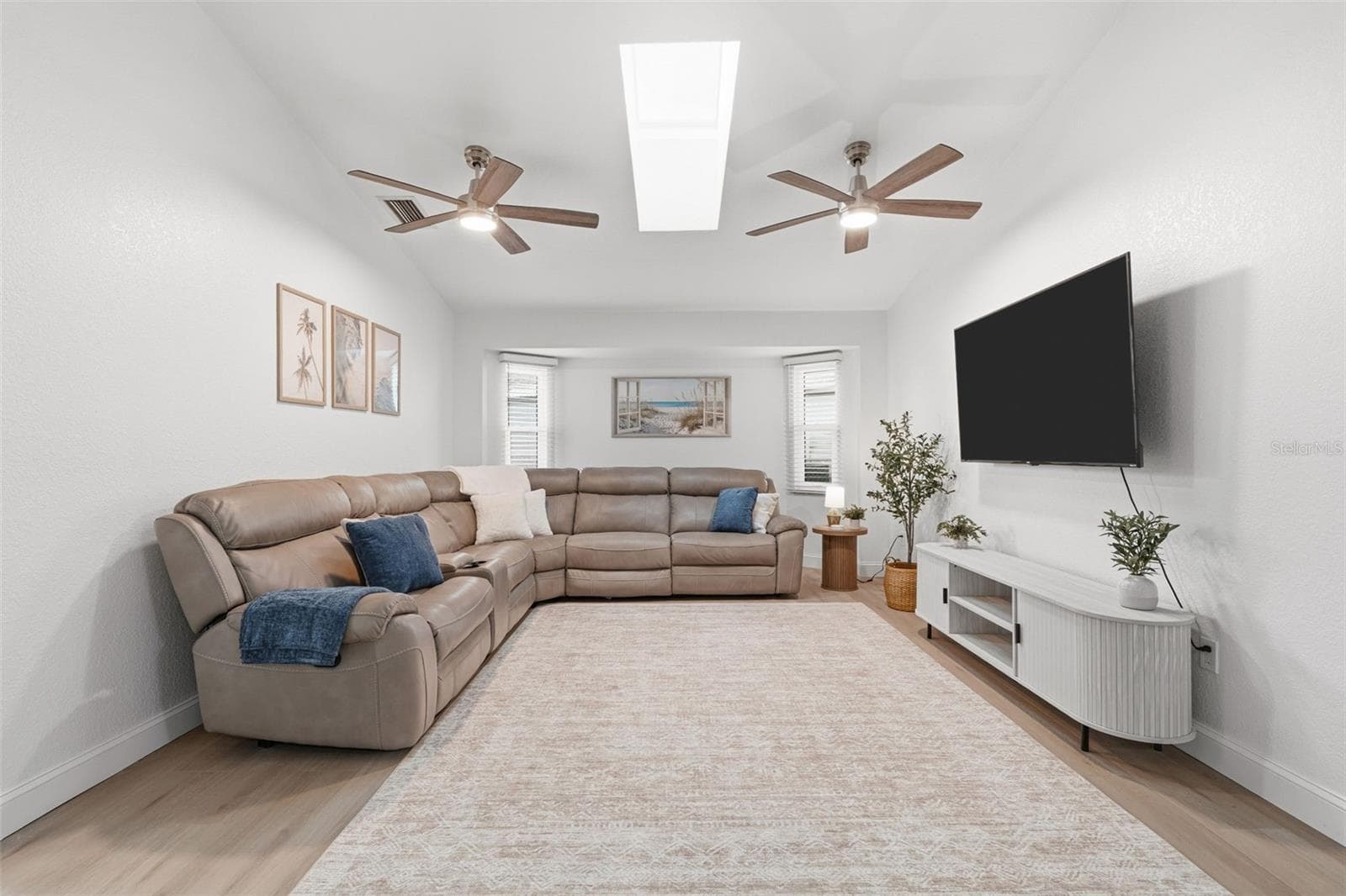 Living room with skylight - 4209 FLAMINGO BLVD, PORT CHARLOTTE