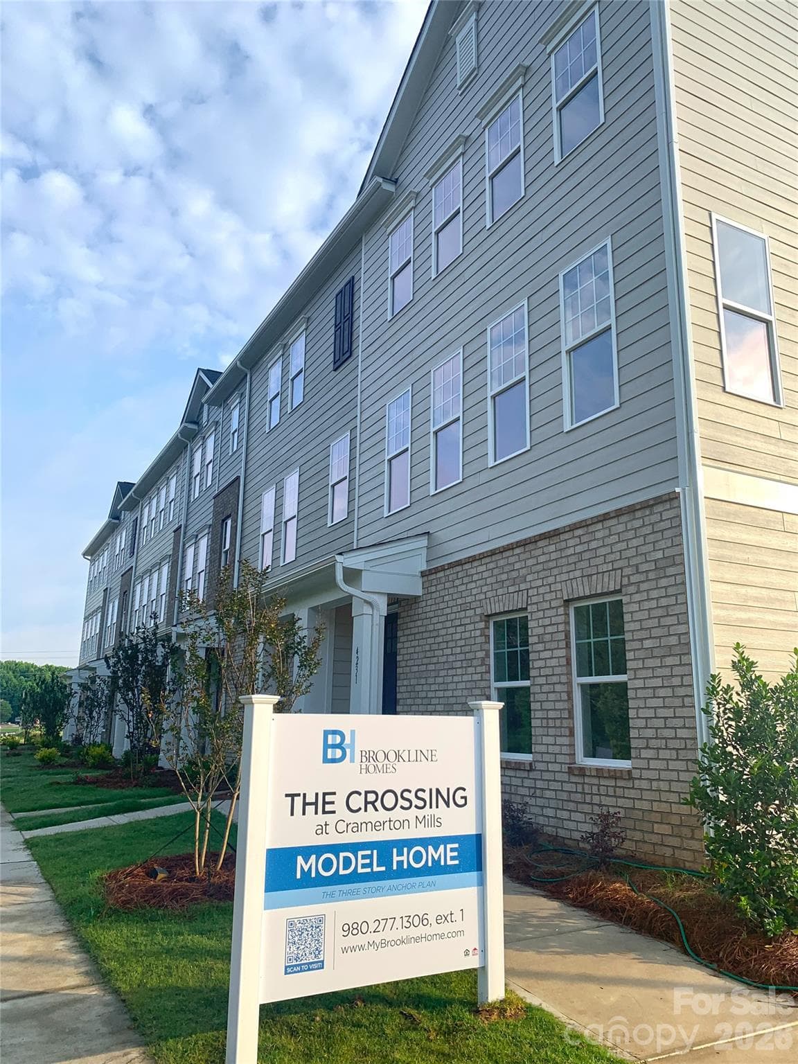 Front elevation of 3-story townhomes - 4219 S New Hope Road, Gastonia