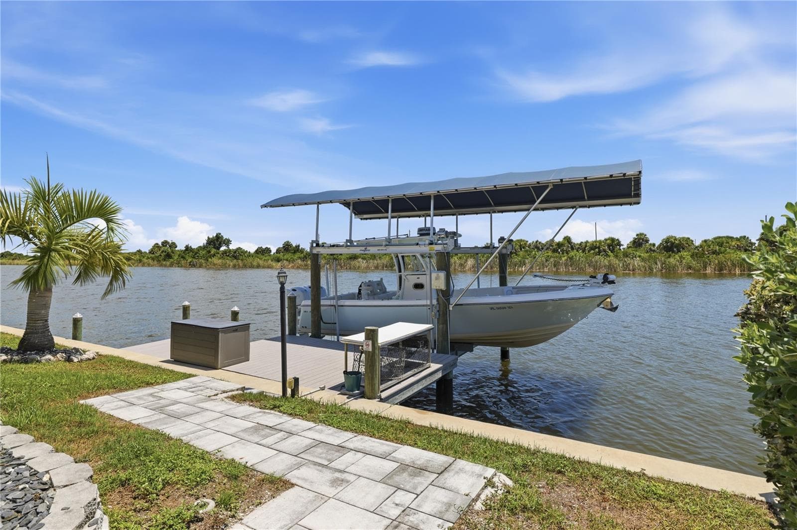 walkway to composite dock, 10K neptune lift - 10628 MCALESTER CIR, PORT CHARLOTTE