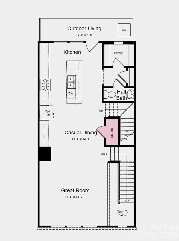 Main Level Floor Plan - Additional Highlights Include: built-in ledge in the primary bath shower, and second floor storage room - 3909 Clemson Alley, Indian Land