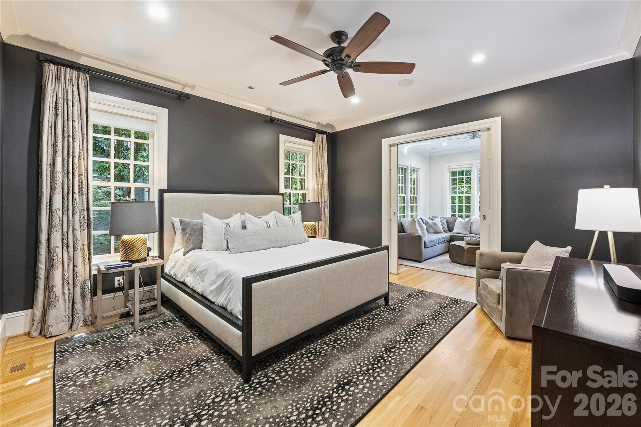 Primary Bedroom, part of a Meyer Greeson-designed addition. - 2115 Foxcroft Woods Lane, Charlotte