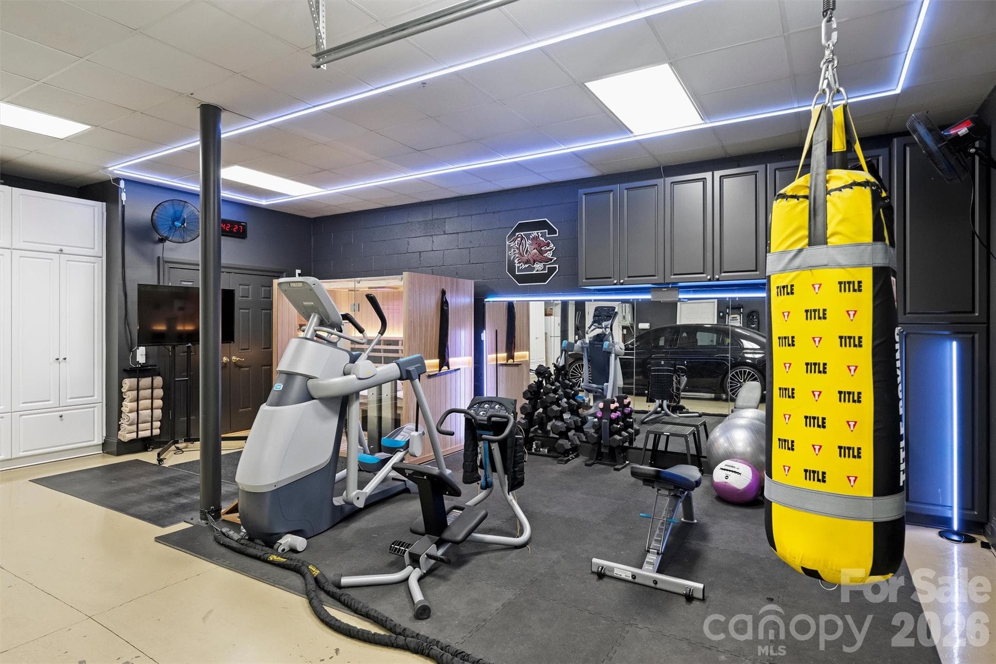 Home gym area, perfect for working off the stress of the day. - 2115 Foxcroft Woods Lane, Charlotte