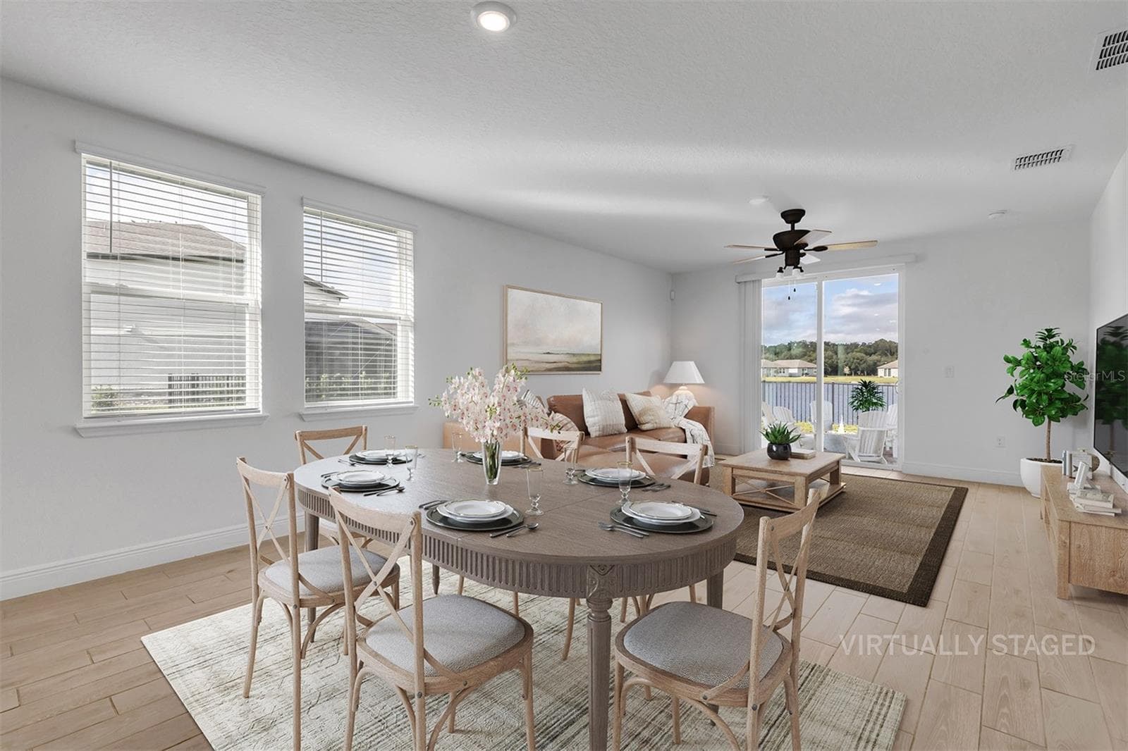Living Room Staged - 145 LINKS TERRACE BLVD, DAYTONA BEACH