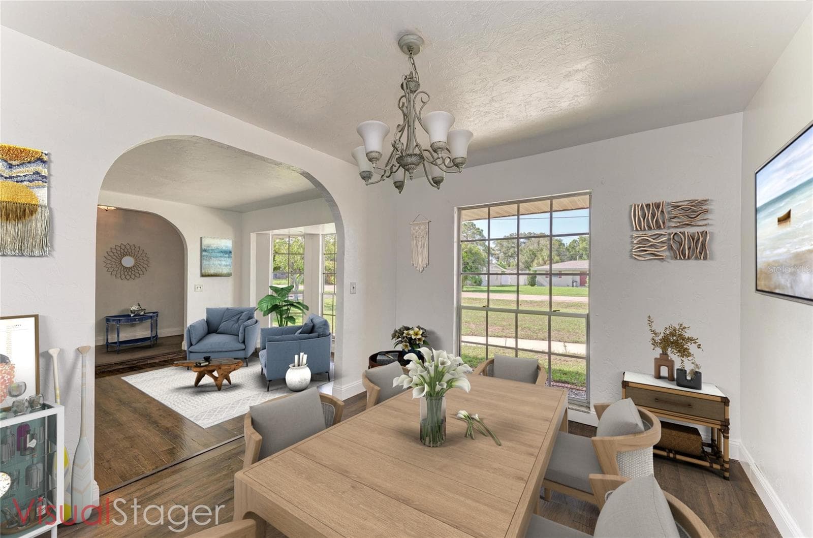 Dining, Living, Entry - Staged - 4404 18TH AVE W, BRADENTON