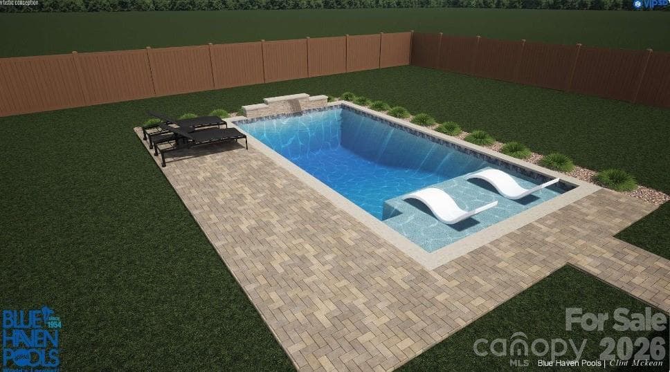 Rendering of future backyard pool! - Charlotte