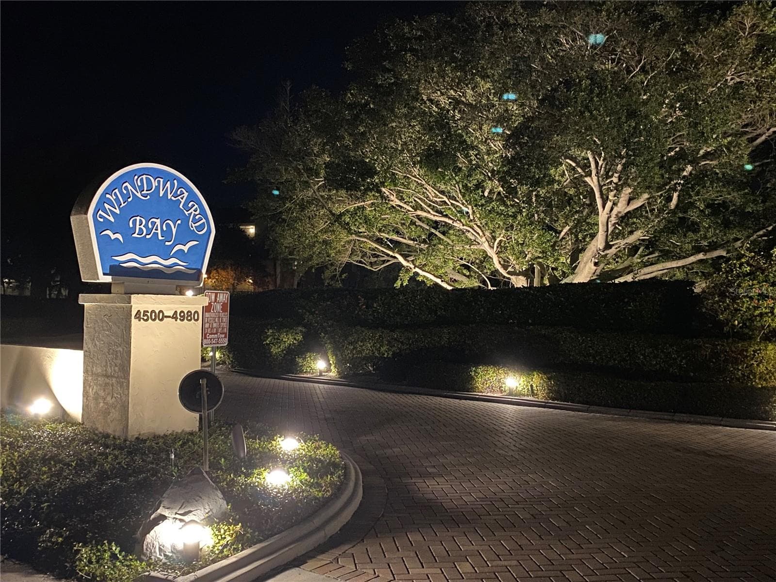 Windward Bay Entry at Night! - 4750 GULF OF MEXICO DR #Villa 8, LONGBOAT KEY