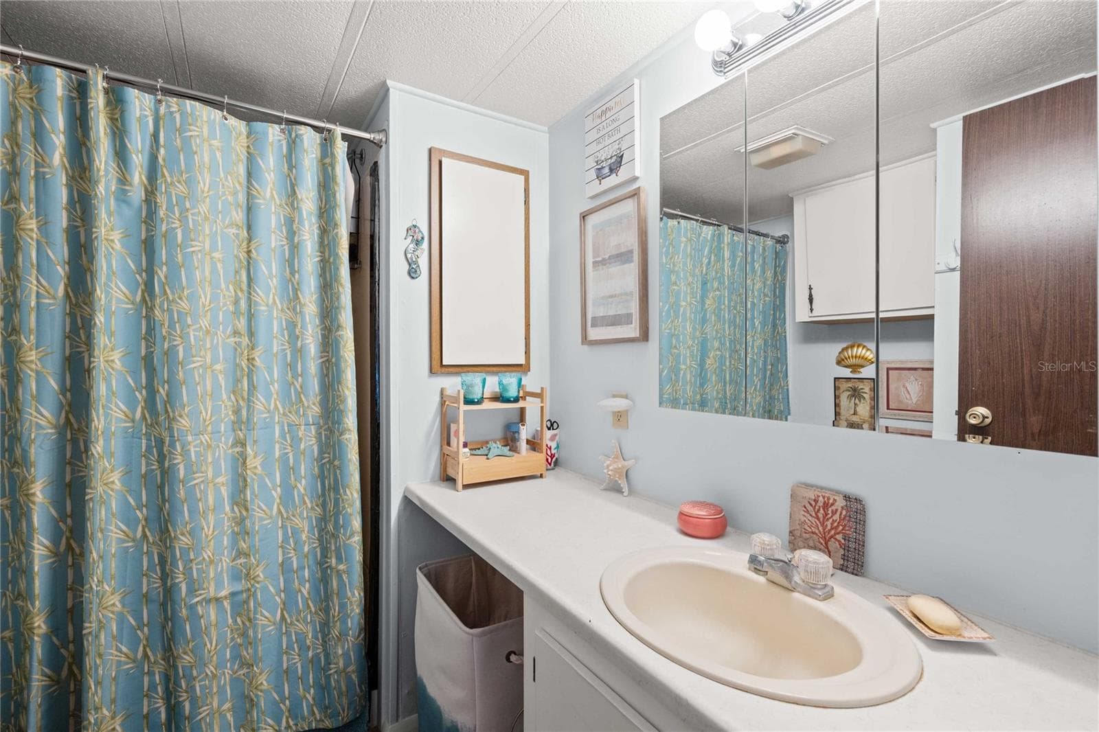 The primary bath has a high vanity and walk in shower - 36917 GRACE AVE, ZEPHYRHILLS