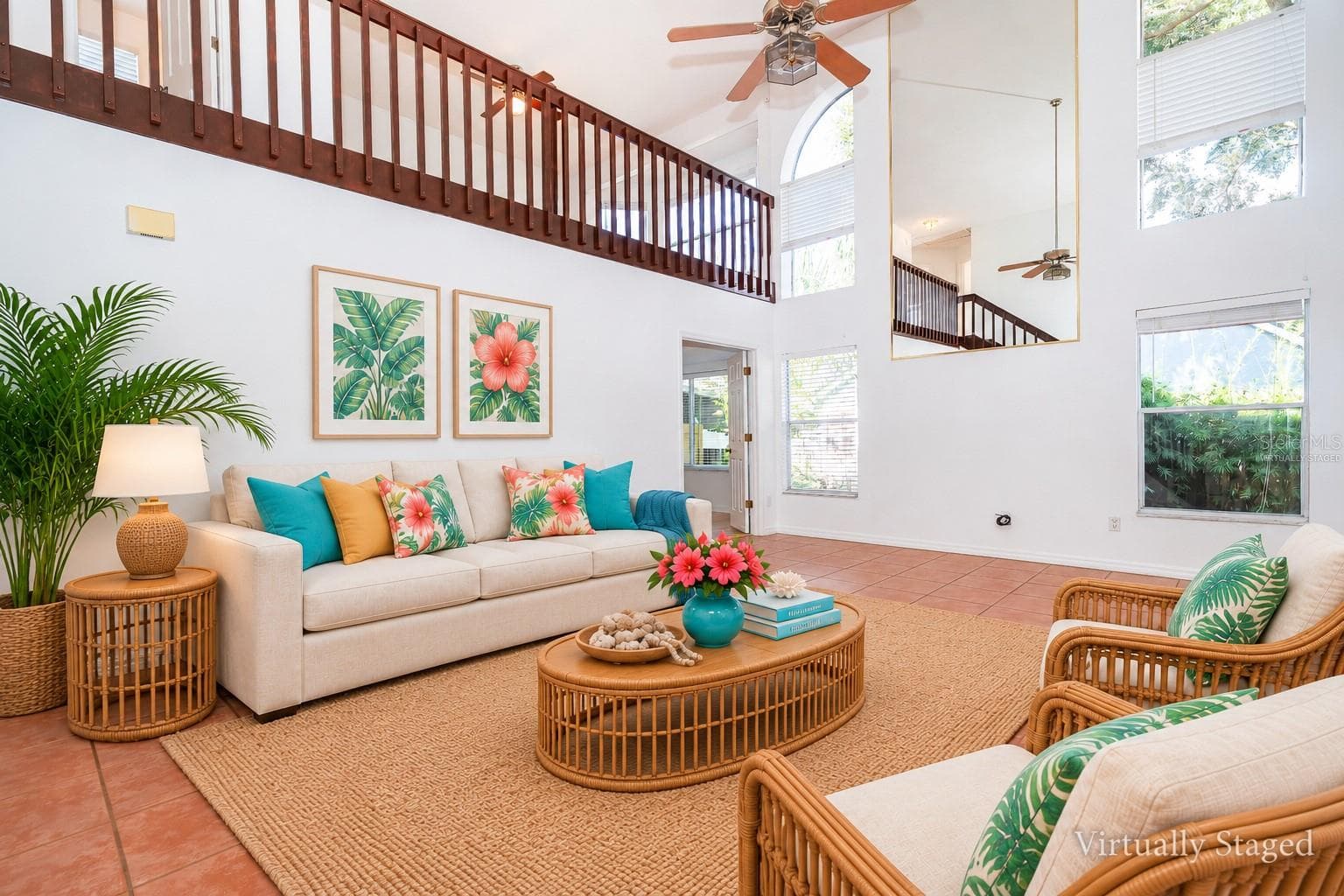 Virtually Staged Living Room - 696 REMINGTON OAK DR, LAKE MARY